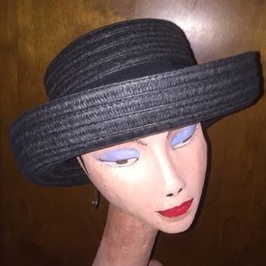 NWT blk straw hat 21 7/8” circumference